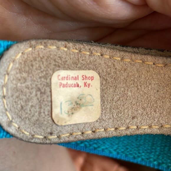 Vtg NWT Anne Klein for Calderon teal blue elastic belt - Picture 7 of 8